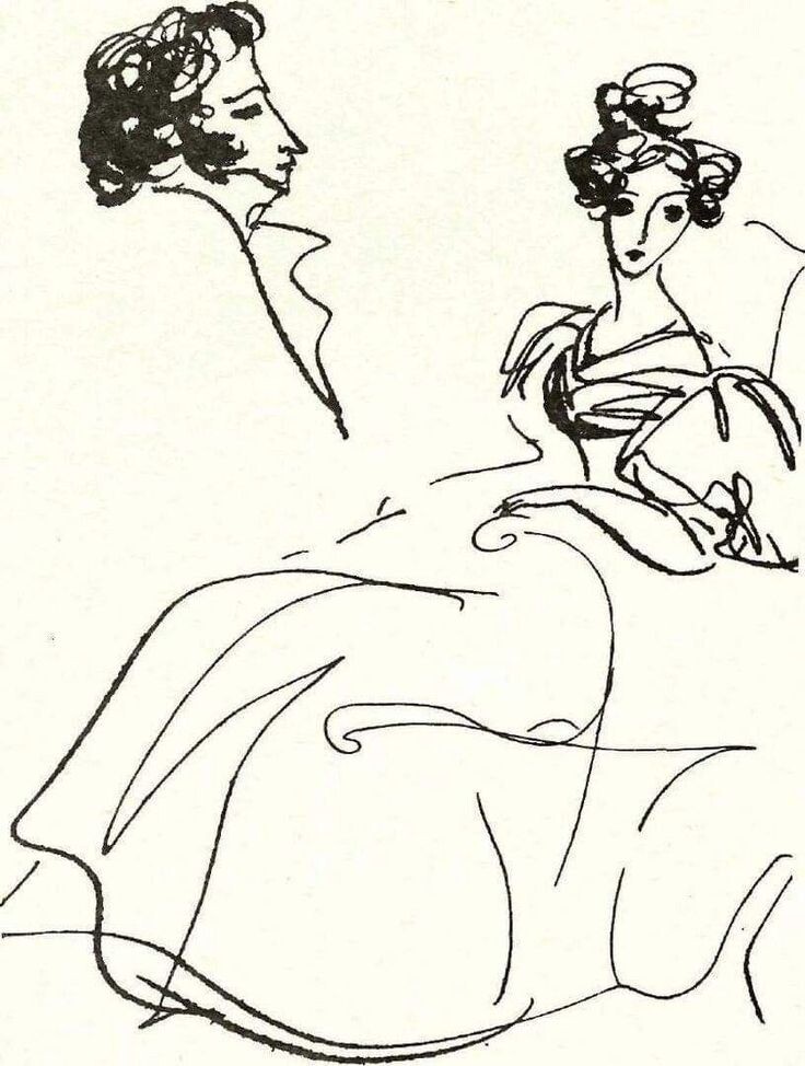 Пушкин и Анна Керн, изображённые рукою Нади Рушевой - гениальной художницы, чья жизнь оборвалась так рано...