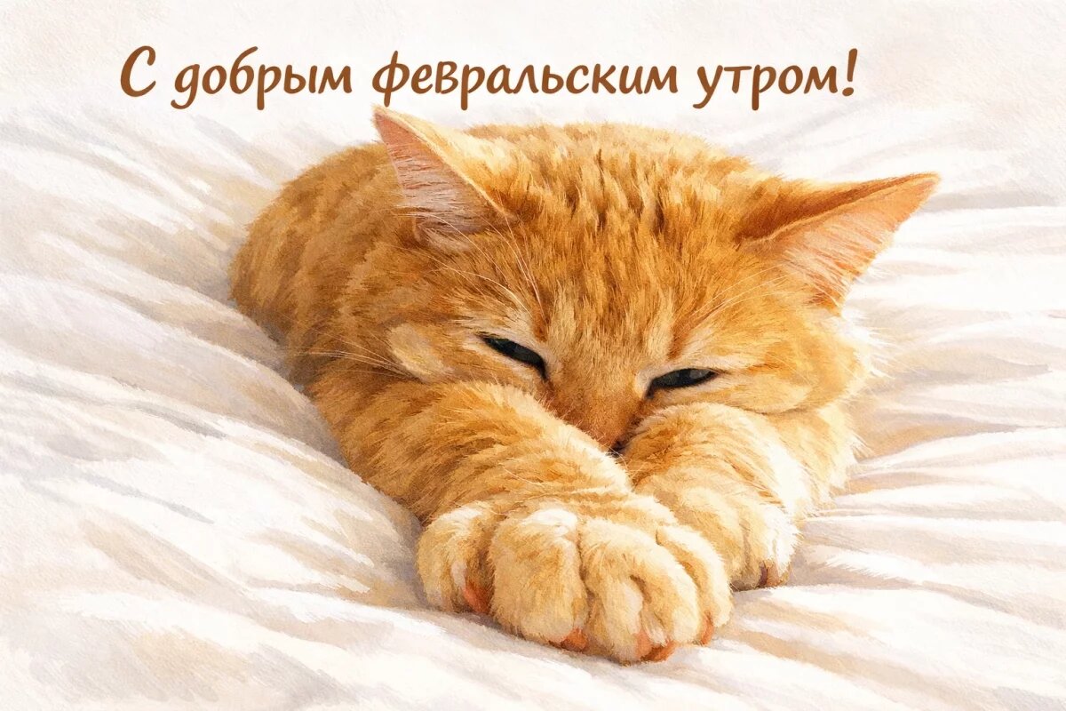    Новые открытки «Доброе утро февраля!» 2026.