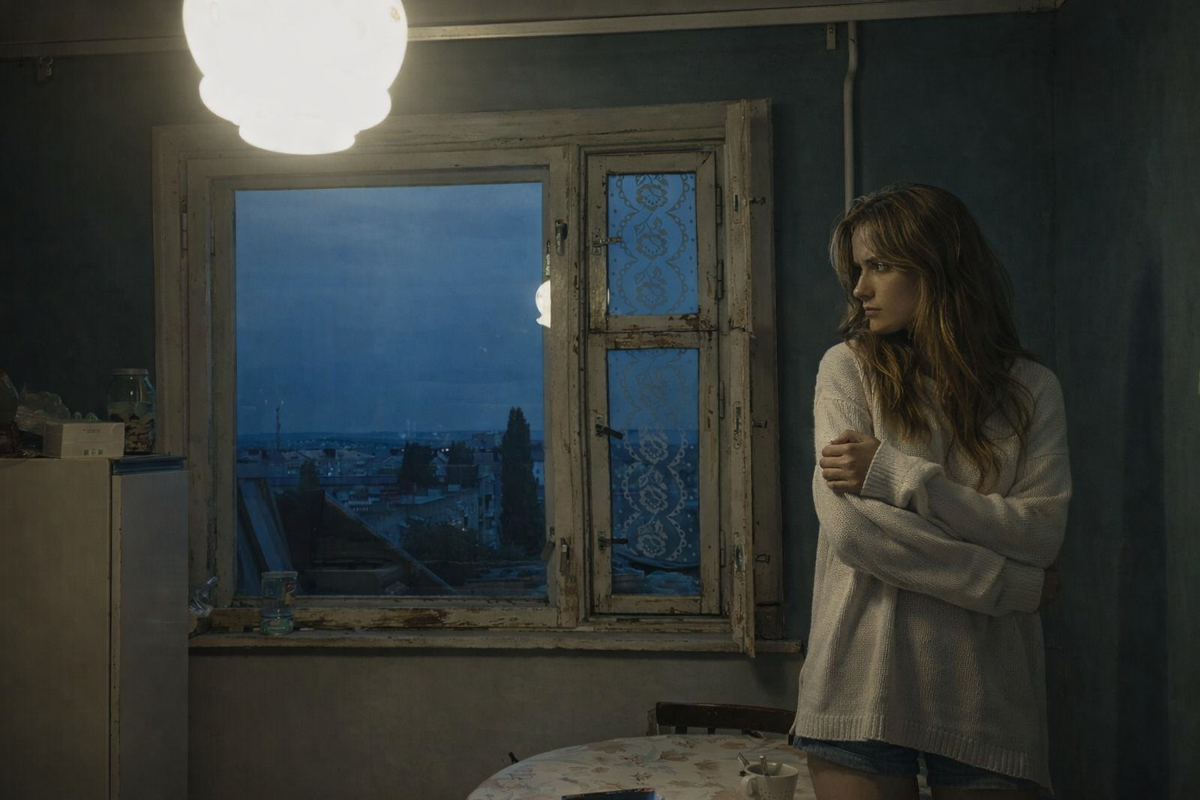 а хлипкое пластиковое окно было таким же как он...