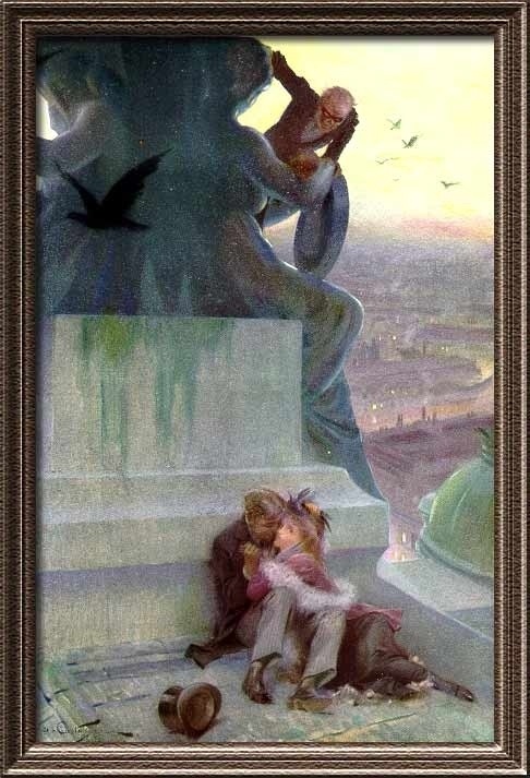 Иллюстрации художника Андре Кастеня к роману Г. Леру "Призрак Оперы"