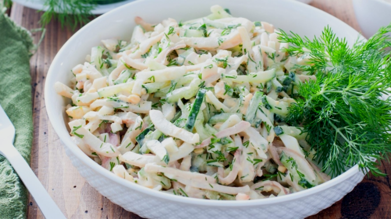 Салат из кальмаров по-мурмански