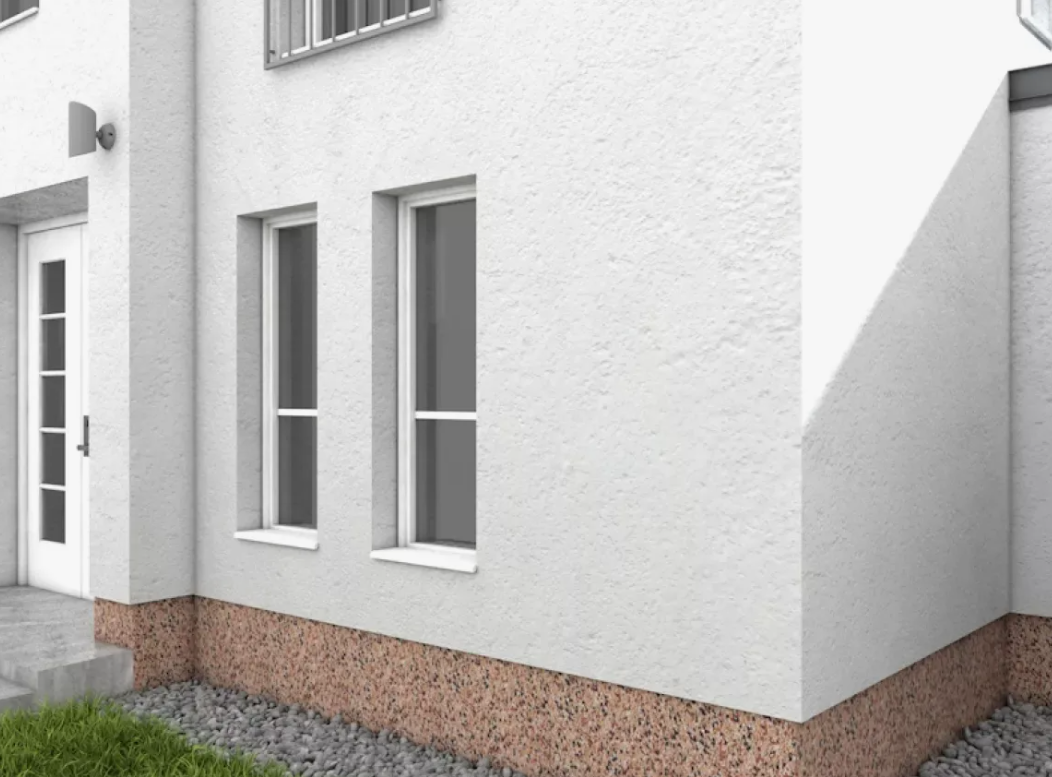 Это наш самый массовый и распространенный вариант - штукатурный фасад.