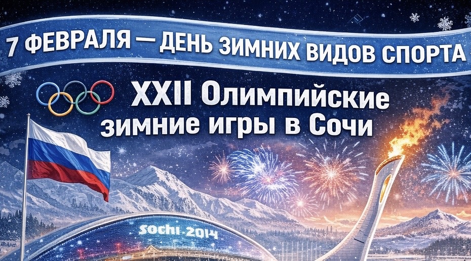 📅 7 февраля — День зимних видов спорта и день, когда 2014 года в России начались XXII Олимпийские зимние игры в Сочи