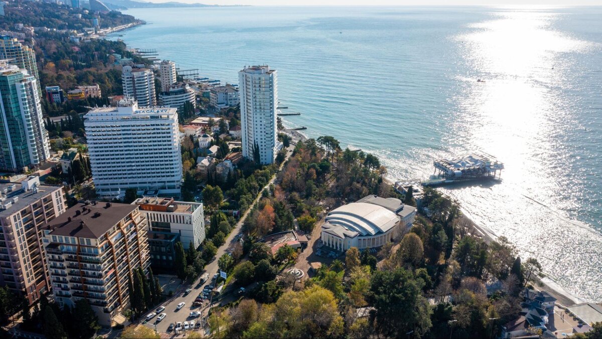 Парк имени М. В. Фрунзе с высоты, Сочи