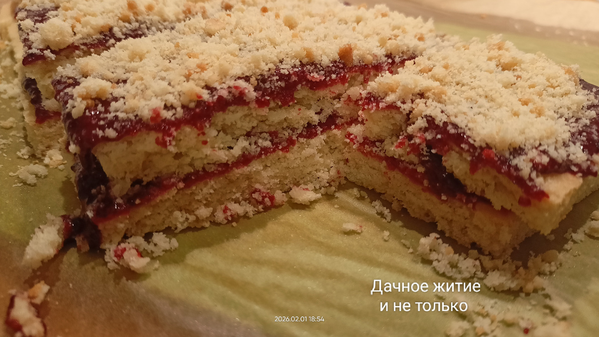 Песочное пирожное с джемом. Фото автора