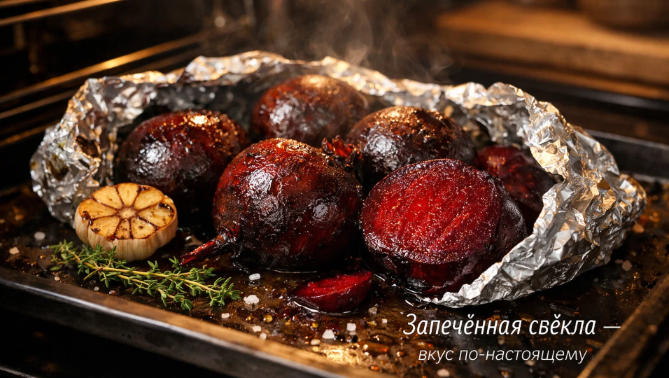 Вы пробовали запекать свёклу целиком в духовке? Она получается слаще и ароматнее варёной