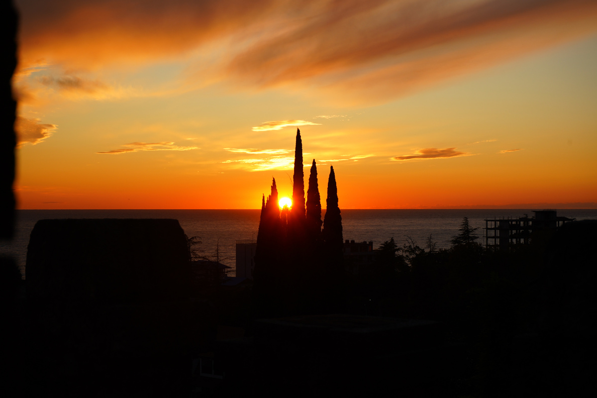 Красивейший закат в Абхазии