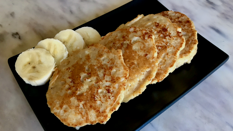 Оладьи из творога и бананов без муки