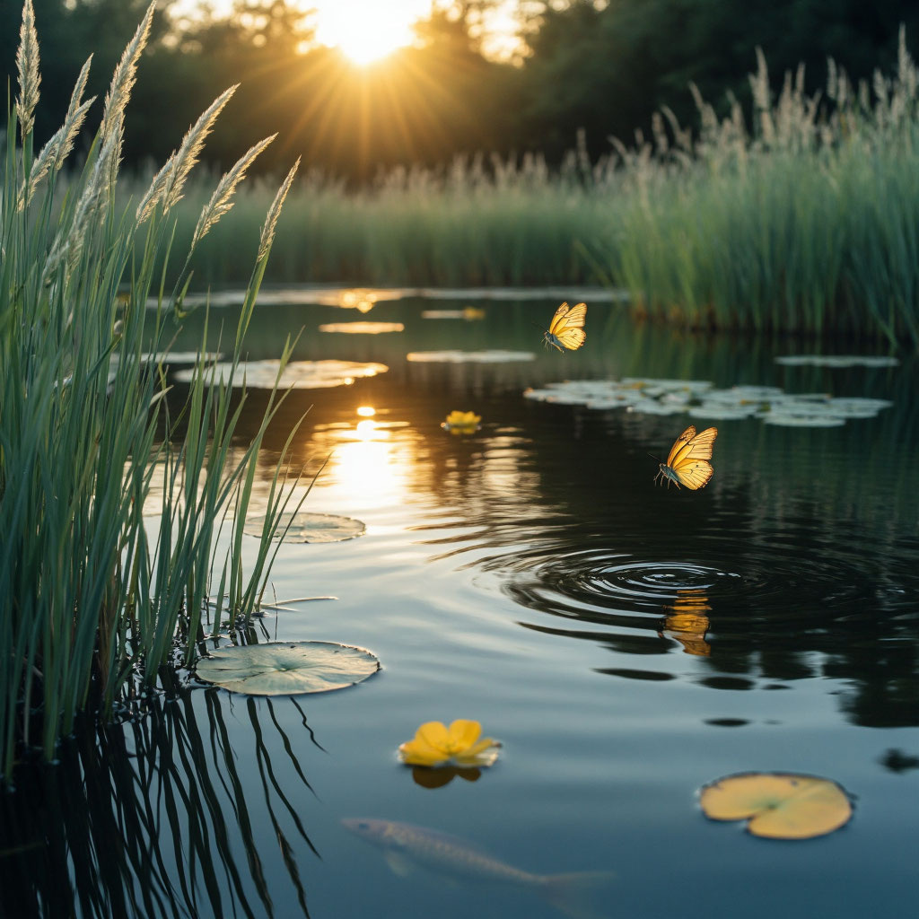 пруд в сказке мальчик с золотым хохолком и девочка с золотой косой