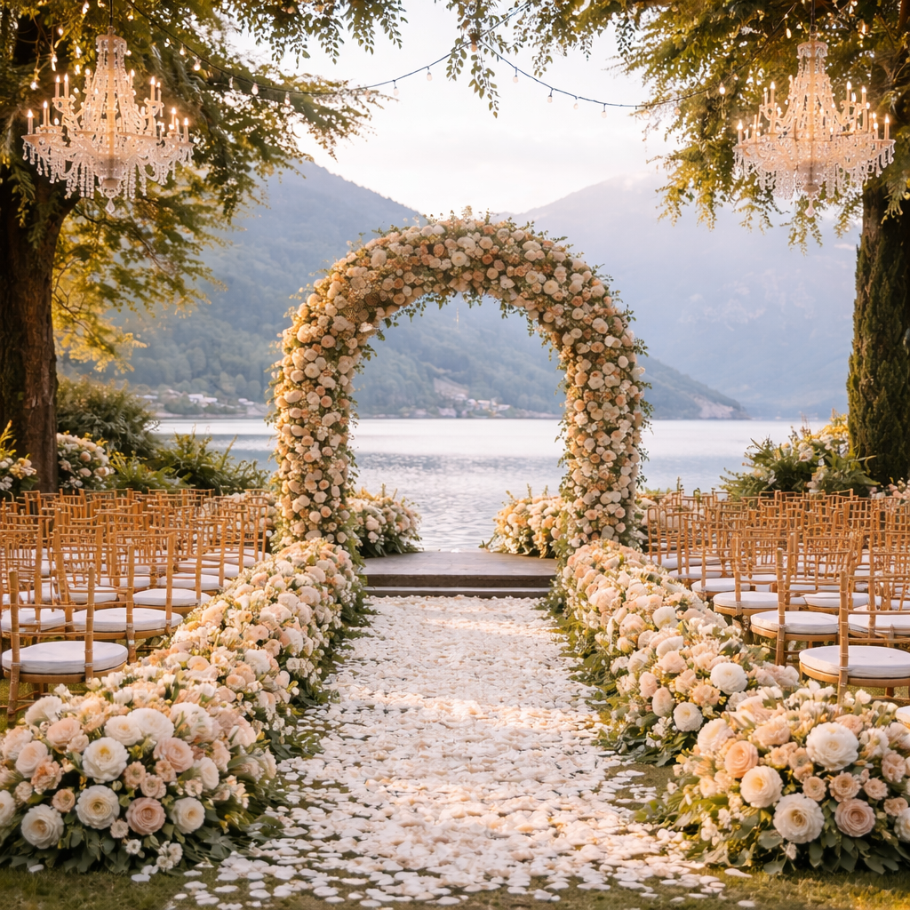 Свадебная арка у озера
