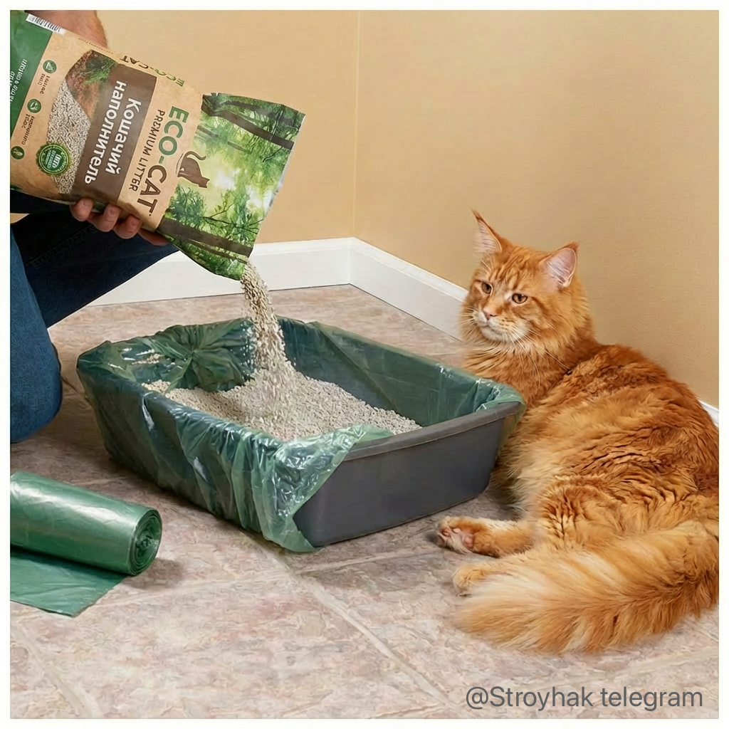 Тогда весь грязный наполнитель сразу окажется внутри пакета