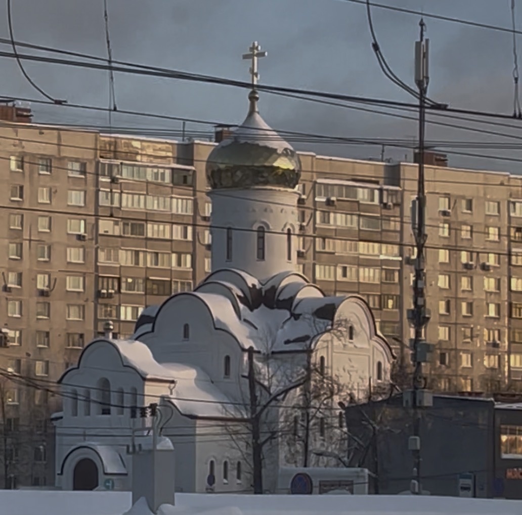 Храм священномученика Серафима. Фотографировала на днях из окна электрички