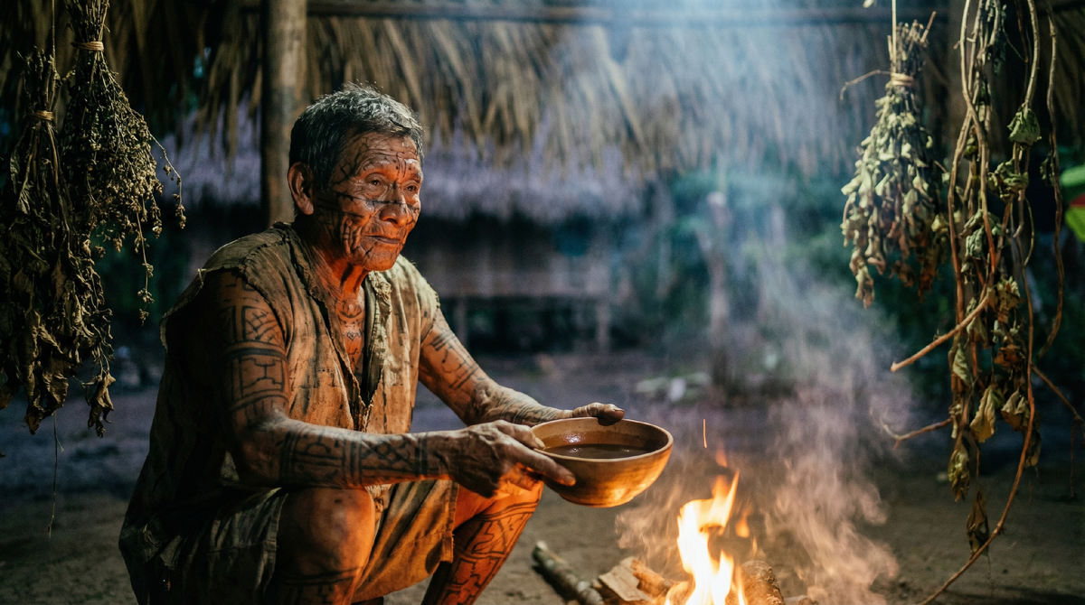 Индеец из амазонского племени шипибо-конибо