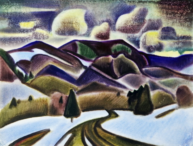    Иван Борисов. "Дорога среди снегов" © Галерея «Марис-арт»