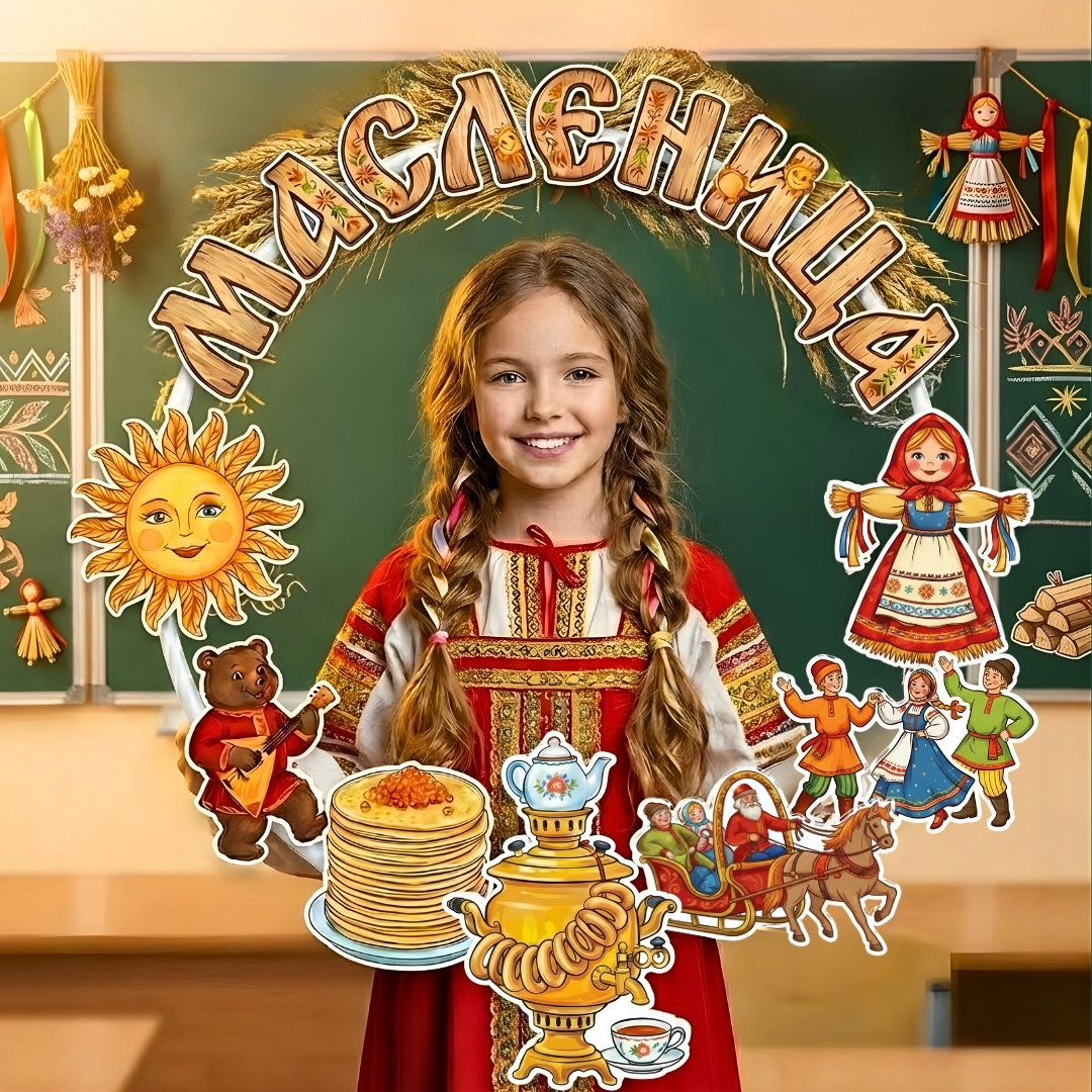 Фоторамка Масленница. Фтозона. Универсальный шаблон для печати оформления.