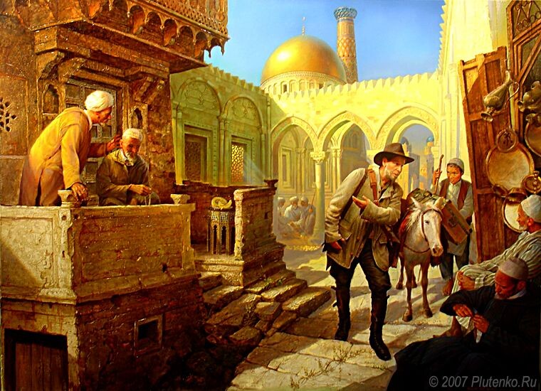 КАРТИНА ХУДОЖНИКА СТАНИСЛАВА ПЛУТЕНКО ПОД НАЗВАНИЕМ " Город в котором я не был. Приезд " 150 х 110 см