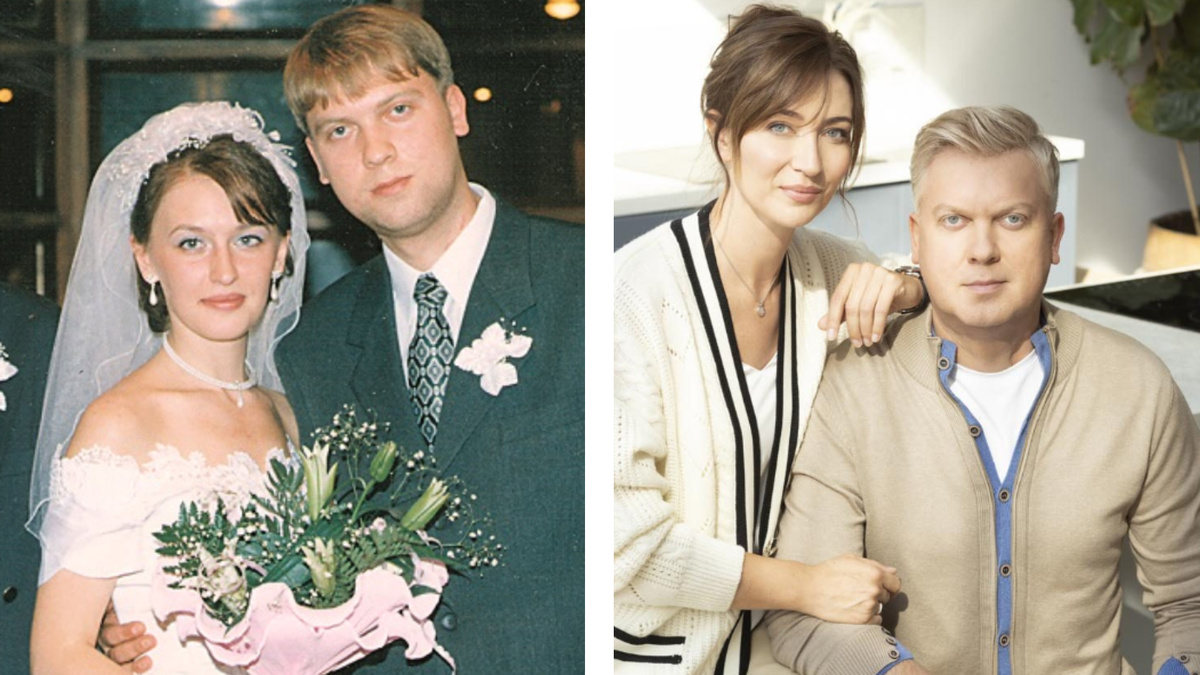 Сергей с первой женой и со второй 