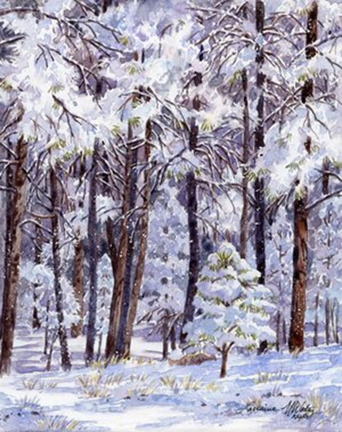 Лоррейн Уотри.  https://images.squarespace-cdn.com/content/v1/5bc3f678b10f255dda970d6b/1585523350611-6N9Q4IMNGOUASD089Z10/Forest-Jewels-Study-watercolor-on-canvas-by-Lorraine-Watry.jpg?format=300w