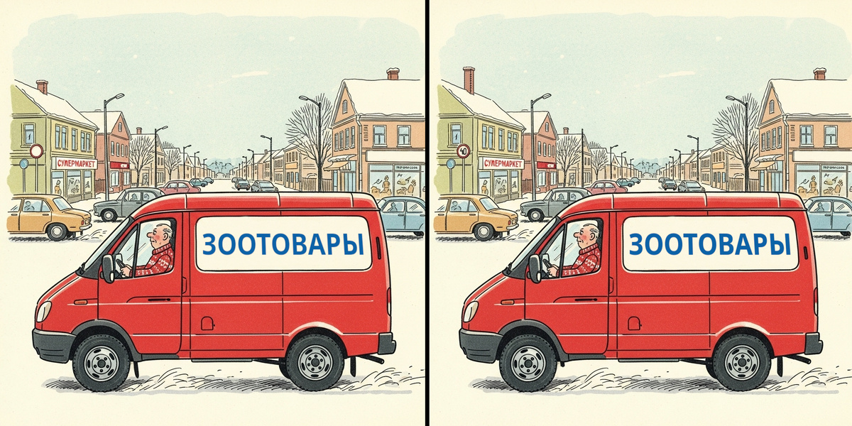 Зоотовары. Найдите 6 отличий