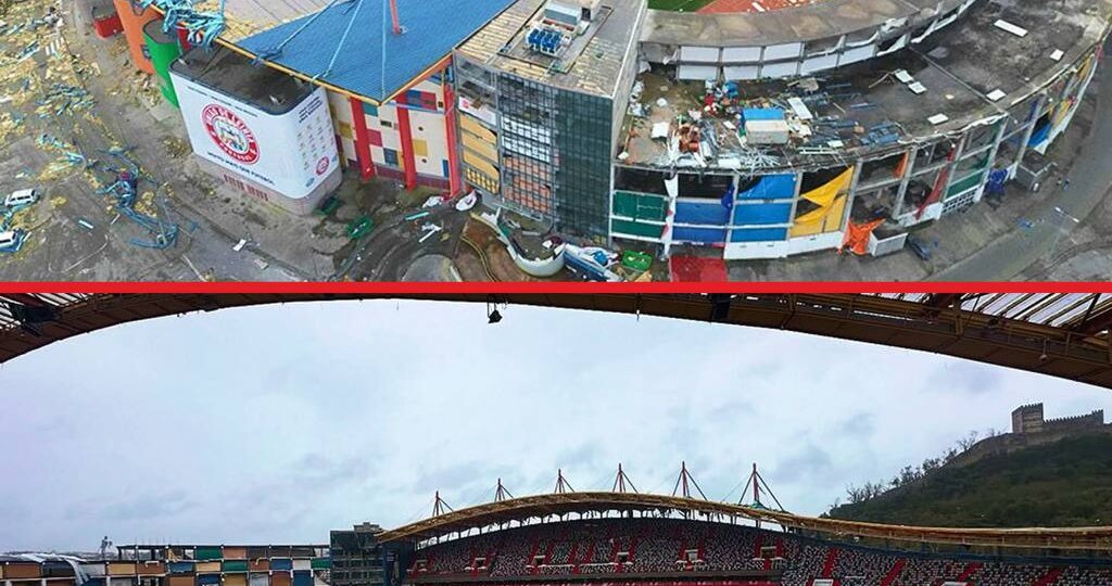 😳 Жуткий ураган в Португалии разнес бывший стадион Моуринью