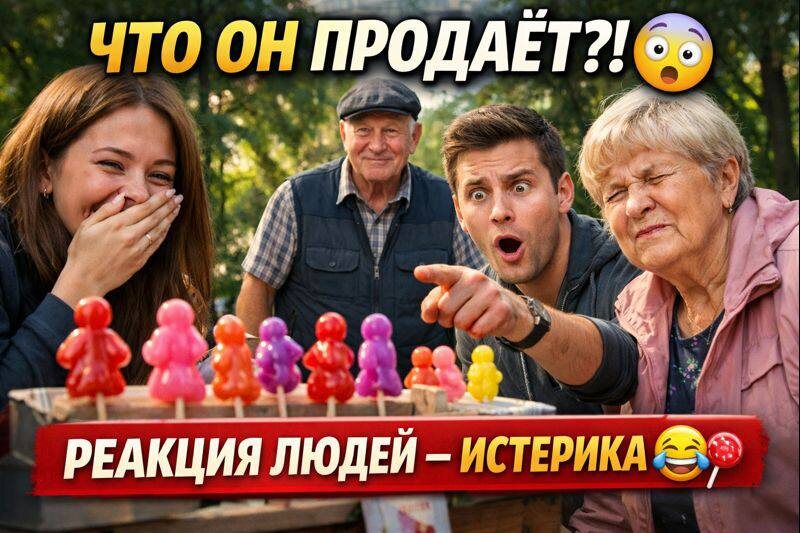 Самая неловкая торговля в парке 😂 Люди не знали — смеяться или убегать 🍭😅