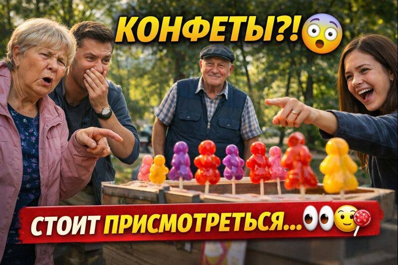 Самая неловкая торговля в парке 😂 Люди не знали — смеяться или убегать 🍭😅