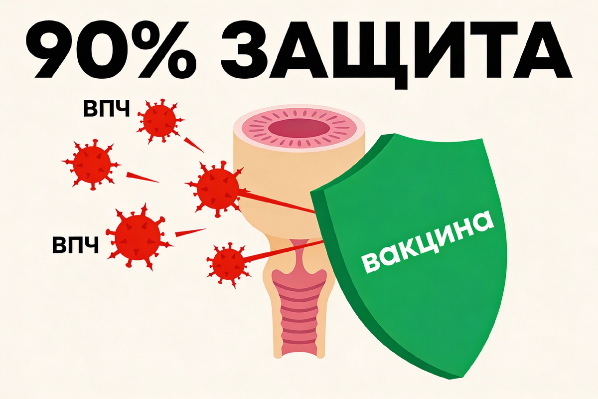 ВПЧ-вирус атакует, вакцина защищает на 90%