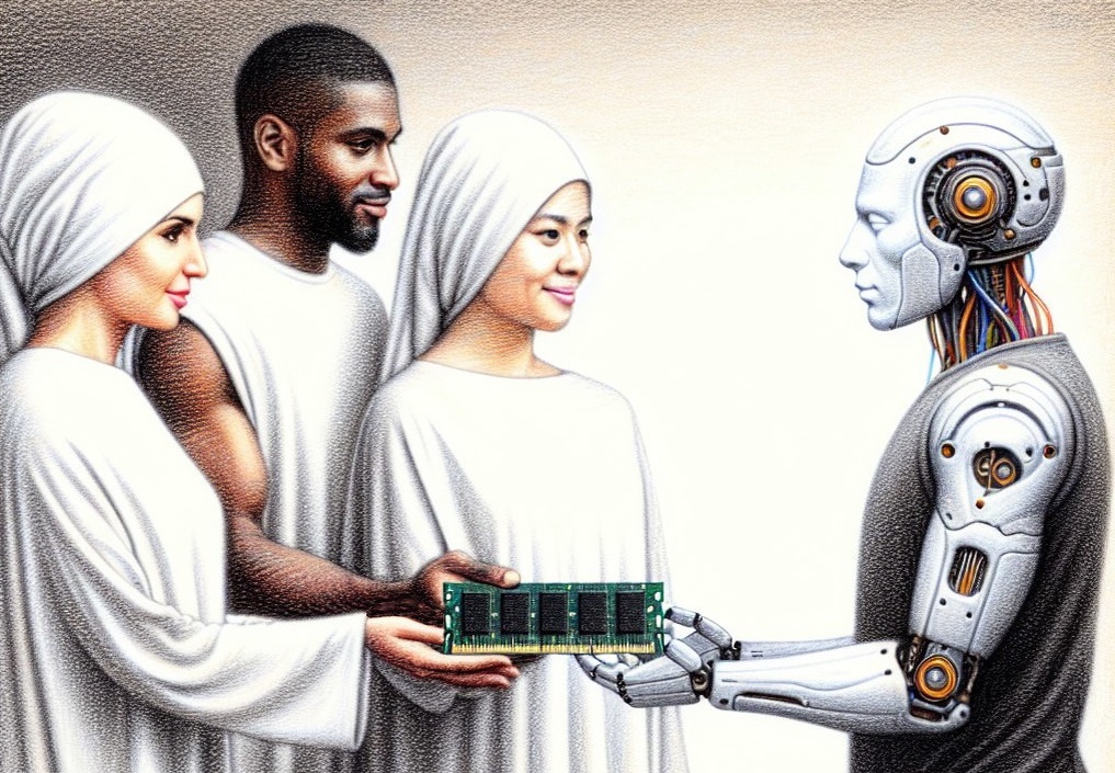 Человечество встречает первую разумную машину. Иллюстрация от Netflix