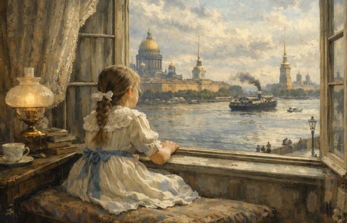 В детстве Зина любила сидеть у окна и смотреть на Неву