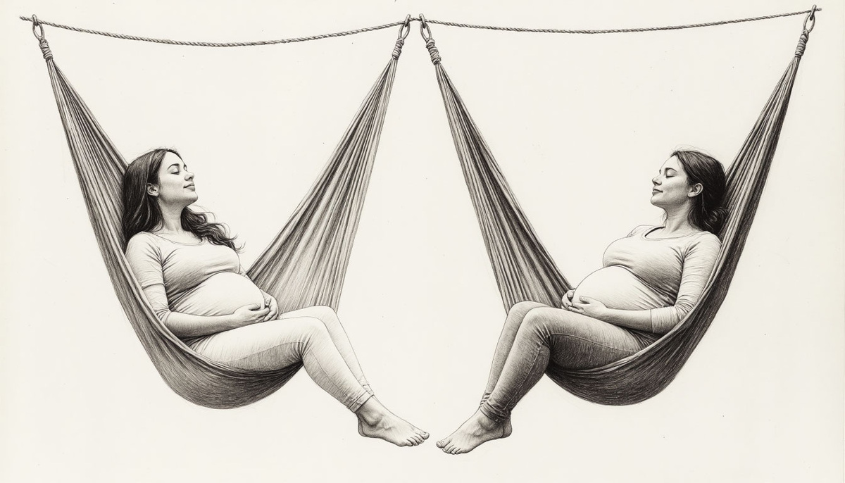 "Мне приснилось, что мы с О. (тётя сновидицы) беременные. И пошли на гамаках повисеть..." 