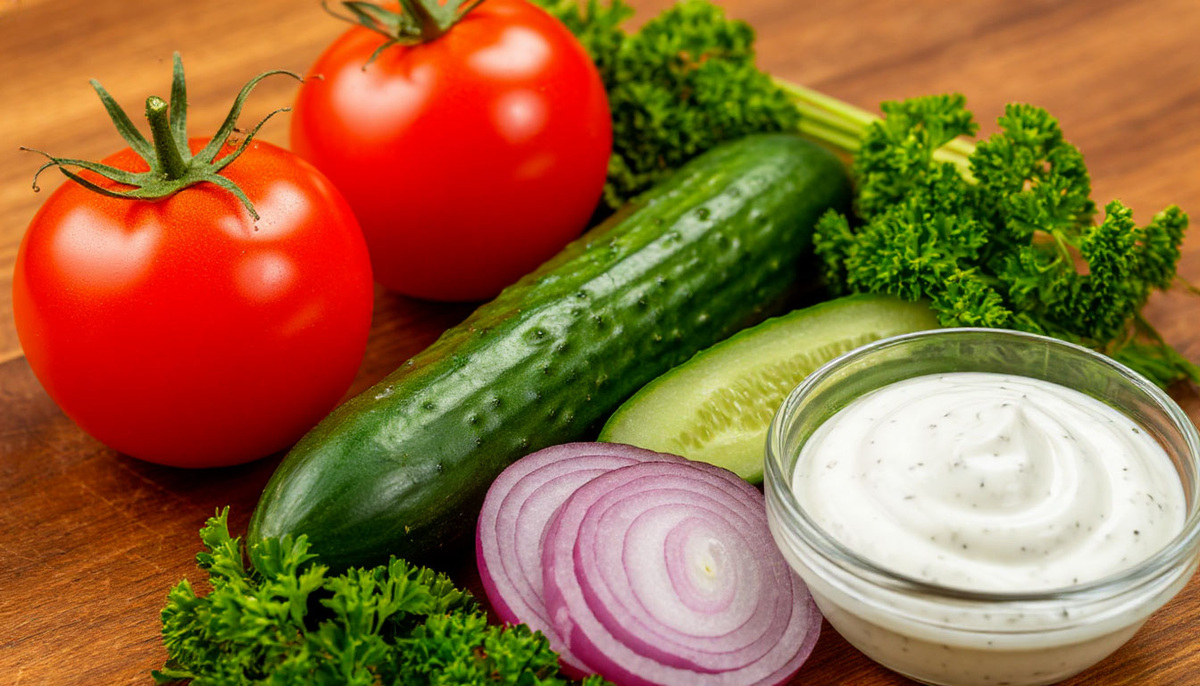 Для русского овощного салата берут только свежие овощи.  «Создано искусственным интеллектом».
