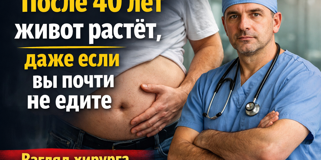 Почему после 40 лет живот растёт, даже если вы почти не едите, взгляд хирурга!