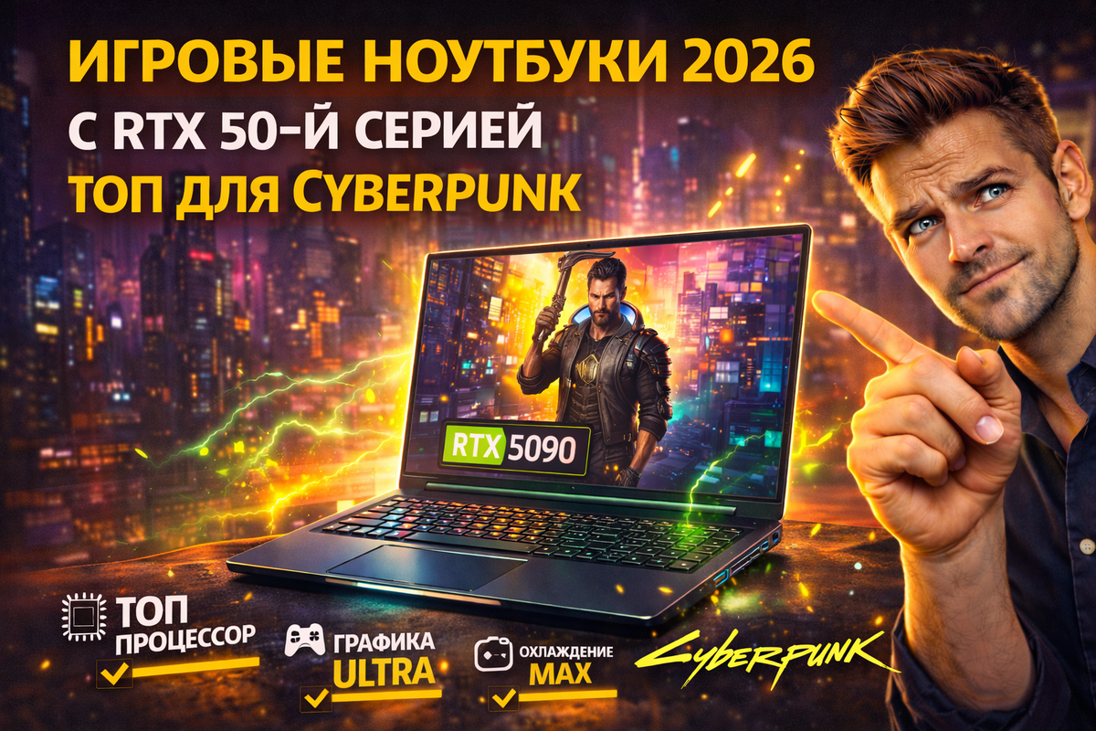 Игровые ноутбуки 2026 с RTX 50: максимальные настройки в Cyberpunk 2077 без лагов! Топ-модели для ультра-графики и 4K. Рейтинг и цены. 🎮💥 #RTX50 #игровыенутбуки