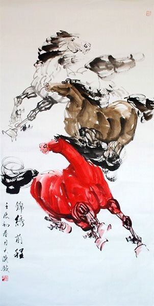 Красный конь в китайской живописи