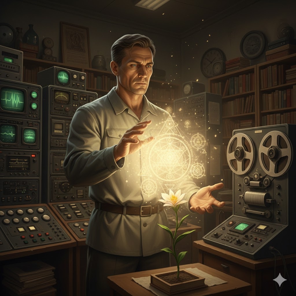 "Федор Симеонович Киврин: Лаборатория Прямого Луча", иллюстрация создана сетью Джемини