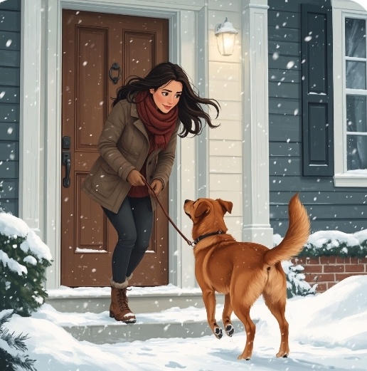 В такую погоду даже собака гулять не хочет 