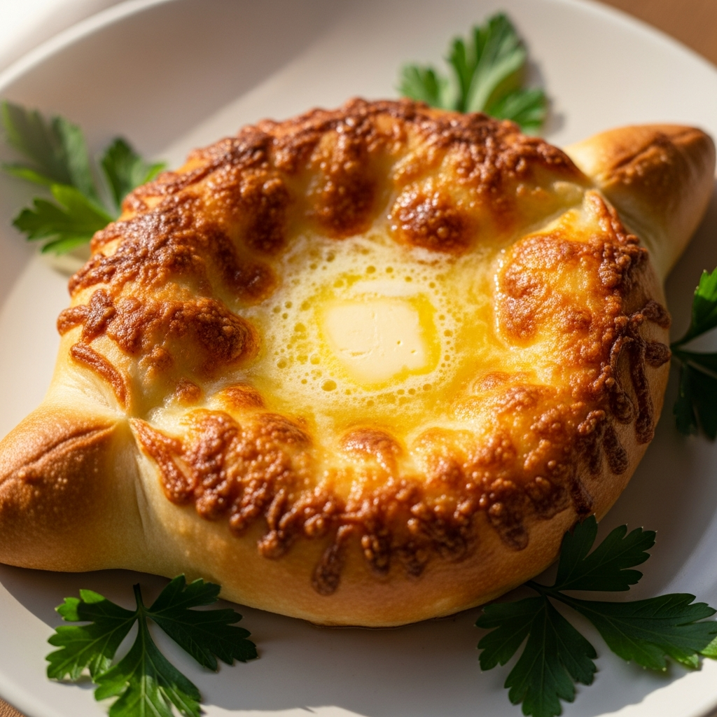 Ленивое хачапури получается невероятно нежным внутри и хрустящим снаружи.