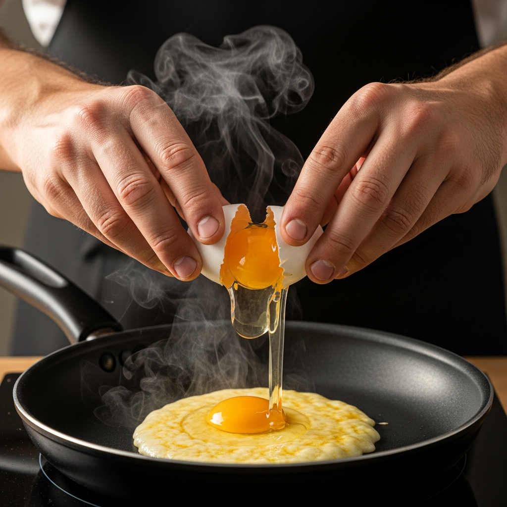 Следите за тем, чтобы желток попал точно в центр сырного кольца.