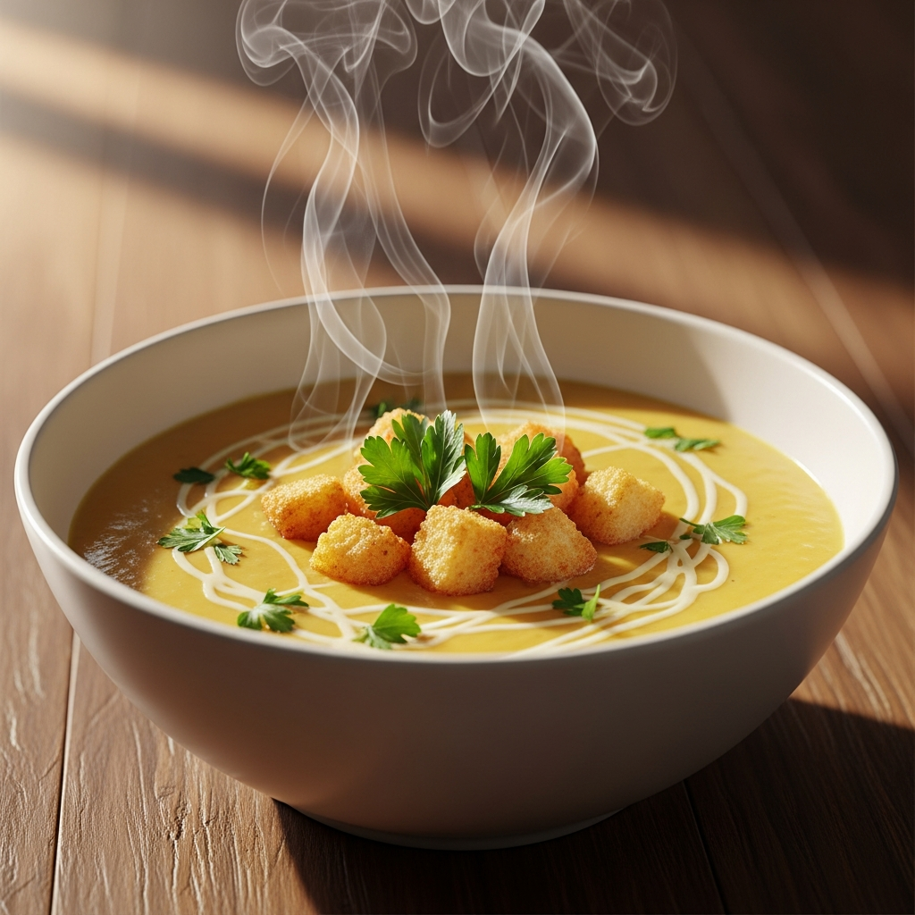 Правильный сырный суп должен быть густым, ярким и абсолютно однородным.