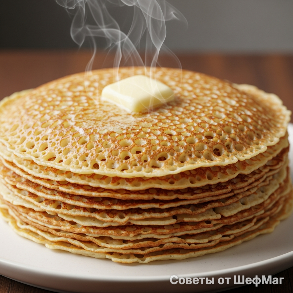 Настоящий «кружевной» блин должен быть полупрозрачным, но при этом прочным.