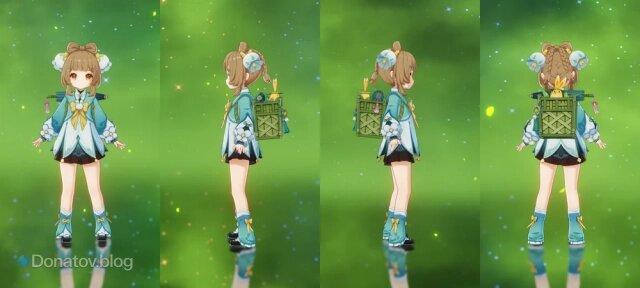    Скин «Бамбуковые грёзы в дождь» на Яо Яо с разных сторон