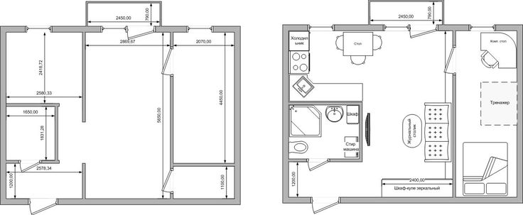 Один из схематичных планов растановки мебели