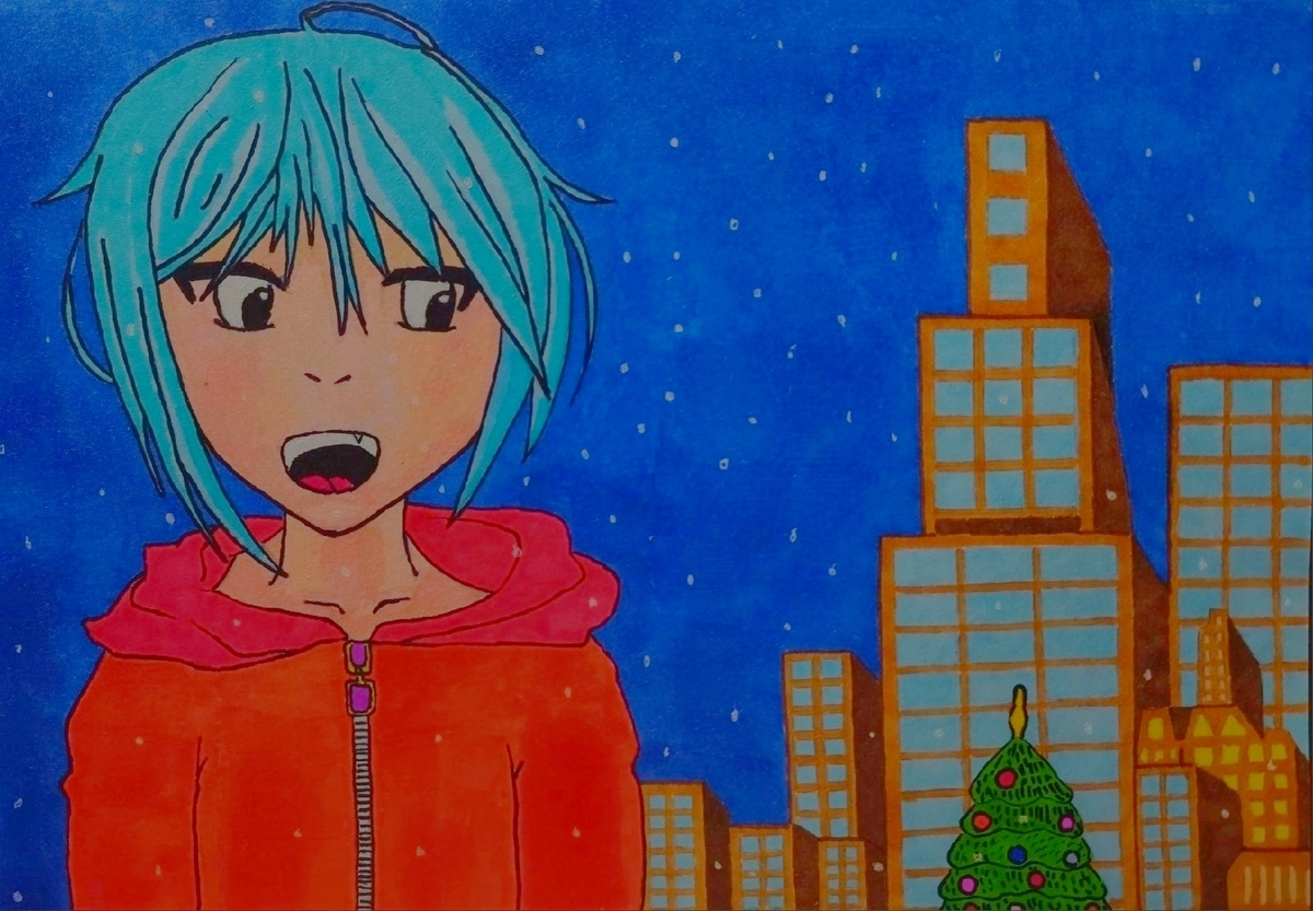 Иллюстрация нарисованная мной (моего авторства), с помощью скетч маркеров. Добавил  к тексту (отрывка представленного ниже) из моей книги на платформе Ridero. 