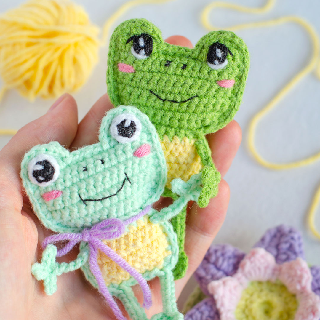 Лягушка. Плоские игрушки крючком