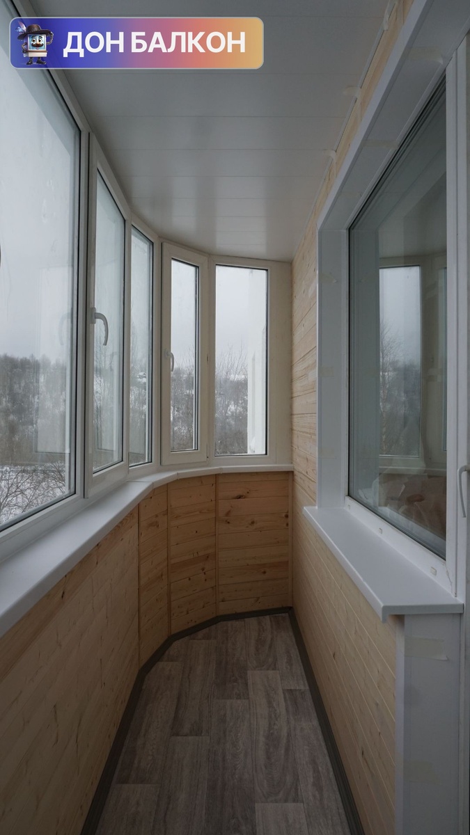 Отделка балкона деревом от компании Дон Балкон +7 (342) 299-99-66
