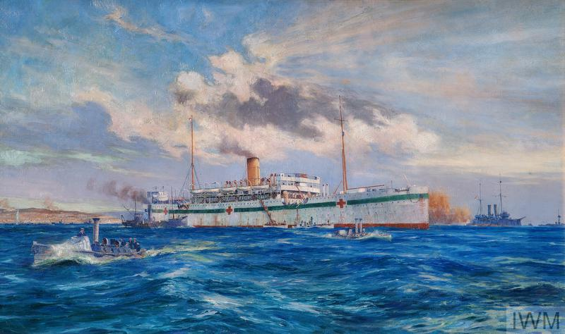 Госпитальное судно HMHS «Сомали» у мыса Хеллес в 1915 году. Фото Паркса