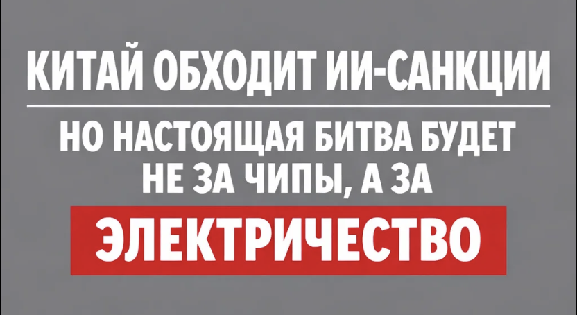 Китай обходит ИИ-санкции. Но настоящая битва будет не за чипы, а за электричество