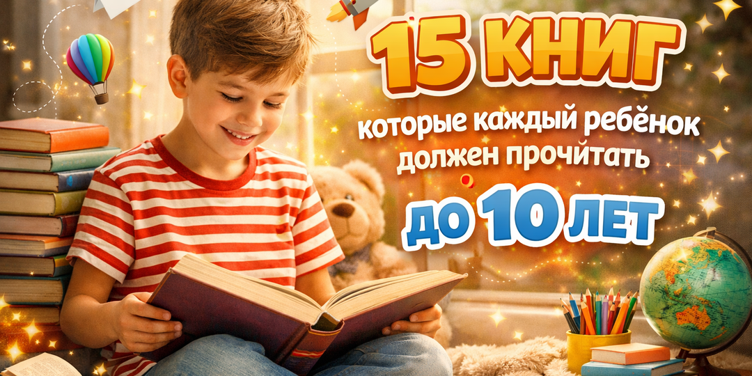 📚 15 книг, которые каждый ребёнок должен прочитать до 10 лет
