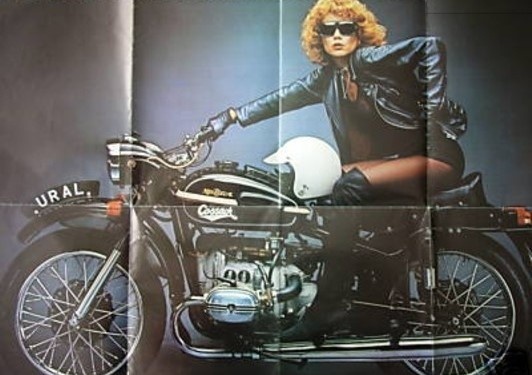  Картинка из британского журнала с Уралом М-63 - советским тяжёлым мотоциклом с коляской, выпускавшимся на  Ирбитском мотоциклетном заводе (ИМЗ «Урал») с 1963 по 1971 годы.