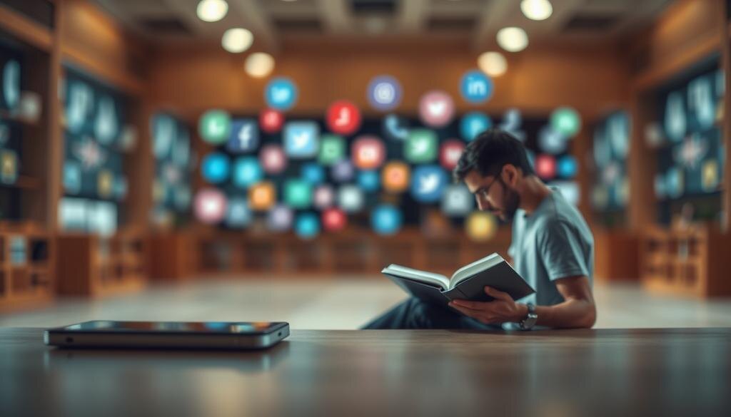    Иллюстрация, показывающая влияние технологий на концентрацию внимания.